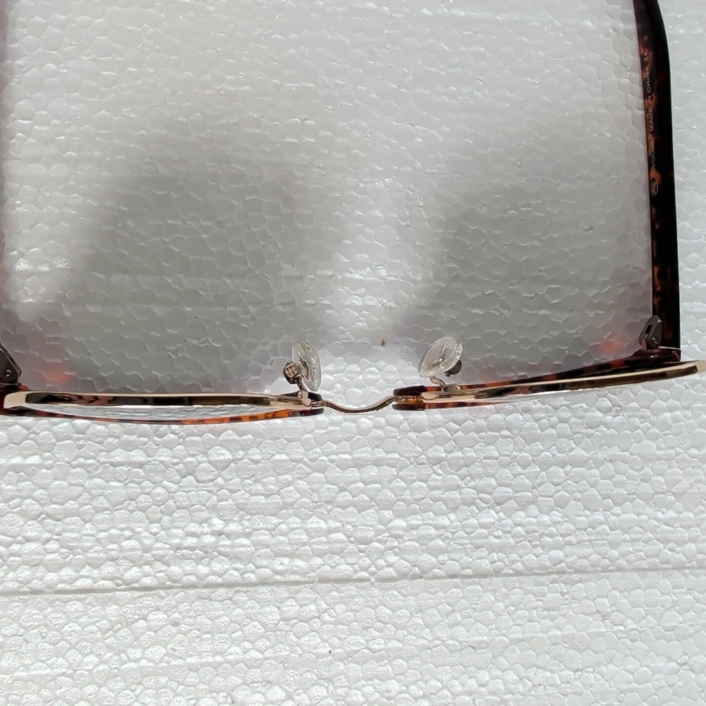 Aevogue Tortoiseshell‎ Square Sunglasses Unisex Brown Orange Gold Tone Sunnies - Picture 5 of 6